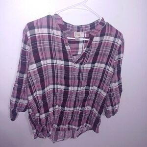 Pullover V Neck Flannel